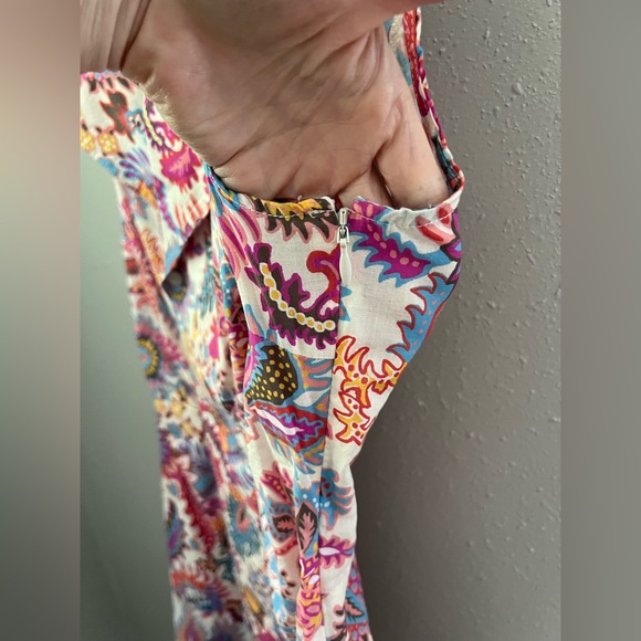 New DEREK LAM 10 CROSBY Paisley Mini Shirtdress In Coral Multi Size 2 - Picture 8 of 14